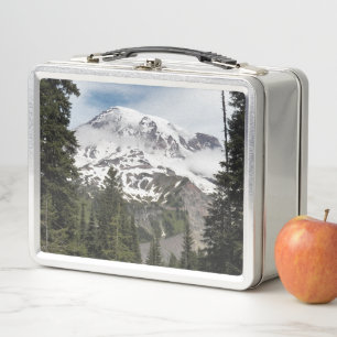 Majestic Mount Rainier Landscape Metal Lunch Box