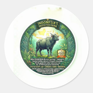 Majestic Mountain Anoa Art - Rare Indonesian Dwarf Classic Round Sticker