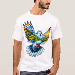 Majestic Mountain Bird Nature Landscape T-Shirt