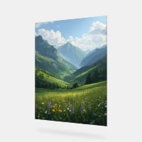Majestic Mountain Bloom – Artistic Nature Print fo