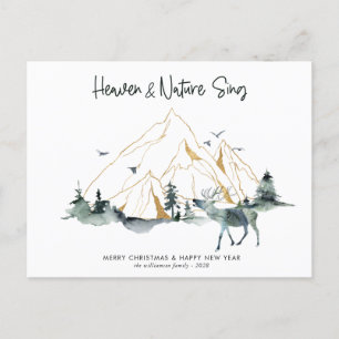 Majestic Mountain Forest Carte de Noël