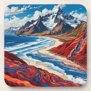 Majestic Mountain Landscape with Vibrant Colours Coaster