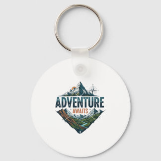 Majestic Mountain & River Adventure Art Print Keychain