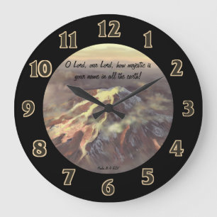 Majestic Mountain Scripture Large Clock