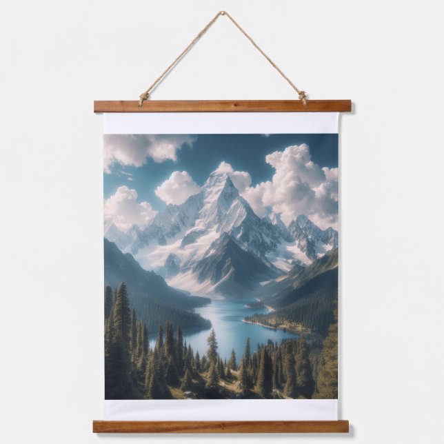 Majestic Mountain Serenity Hanging Tapestry (Front)