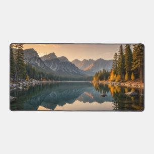 Majestic Mountain Sunset Desk Mat - Serene Nature 