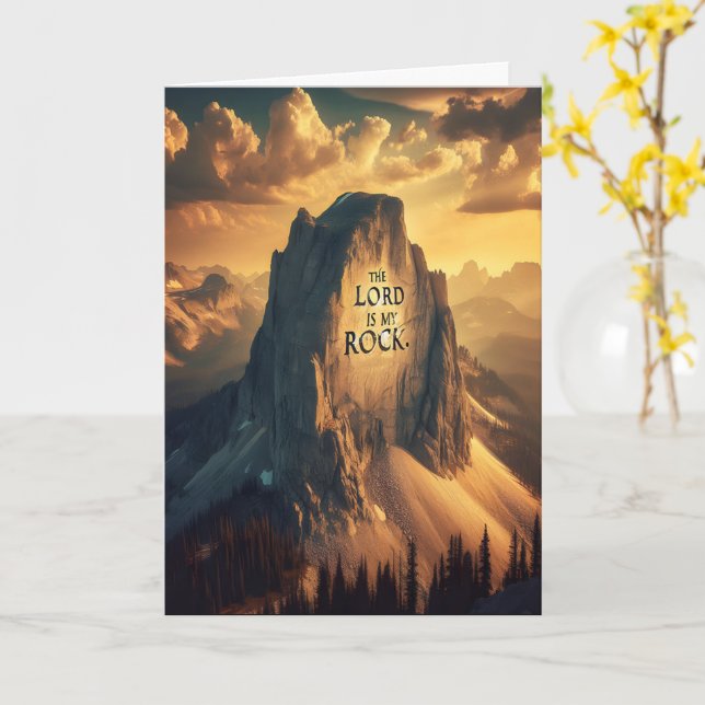 Majestic Mountain: The Lord Is My Rock Card (Yellow Flower)
