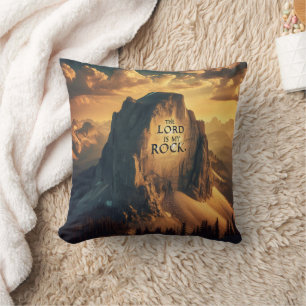 Majestic Mountain: The Lord Is My Rock Throw Pillow