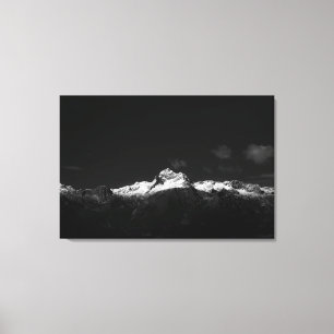 Majestic mountain Triglav in black and white Canvas Print