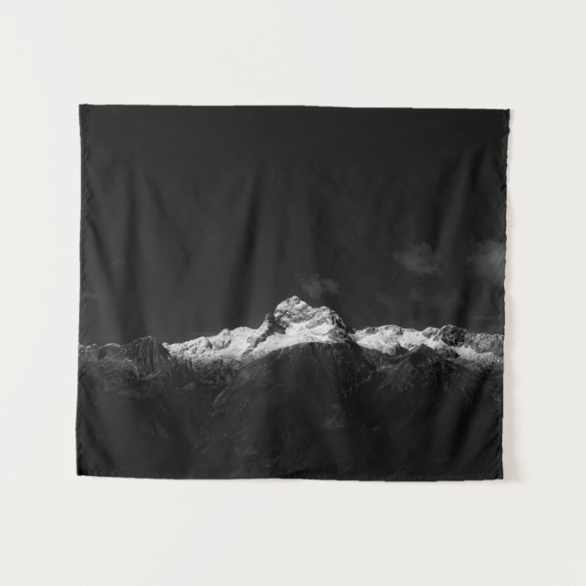 Majestic mountain Triglav in black and white Tapestry (Front (Horizontal))
