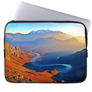Majestic Mountain Valley Flow Design Laptop Sleeve