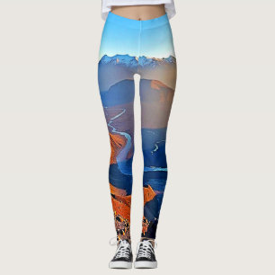 Majestic Mountain Valley Flow Design Leggings