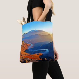 Majestic Mountain Valley Flow Design Tote Bag