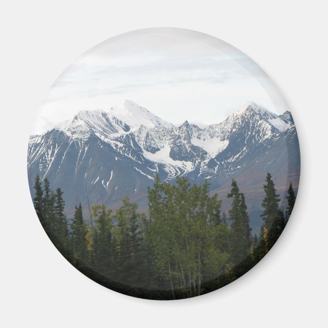 Majestic Mountains of Magnificence Button Magnet (Front)