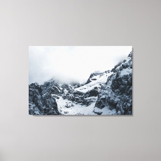Majestic mountains under the clouds canvas print (Front)