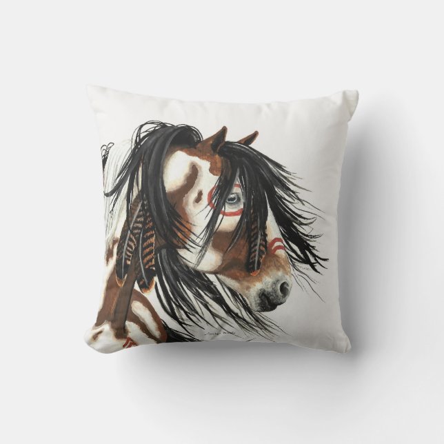 Majestic Mustang Horses American MoJo Pillow by Am (Front)