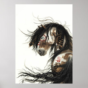 Majestic Mustang Pinto Horse par BiHrLe Poster