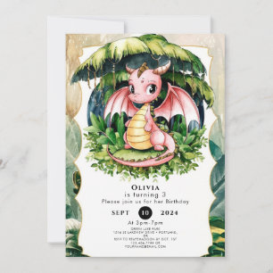 Majestic Mythical Dragon Birthday Invitation
