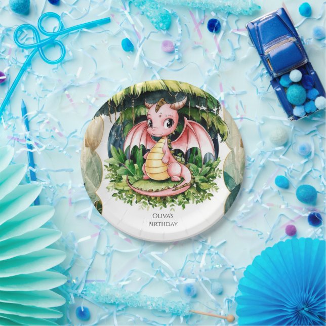 Majestic Mythical Dragon Birthday Paper Plate (Party)