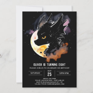 Majestic Mythical Fantasy Dragon Birthday Invitation