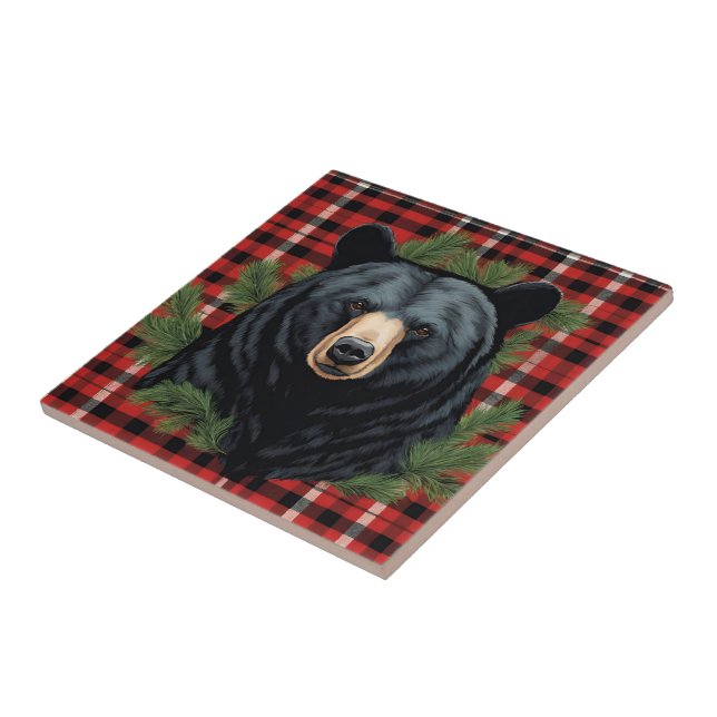 Majestic Northern Black Bear Ceramic Tile (Side)