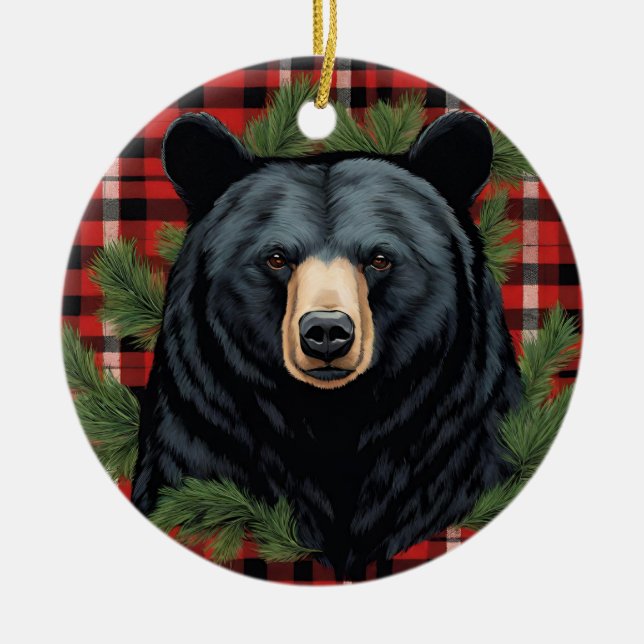 Majestic Northern Black Bear Ornament (Front)