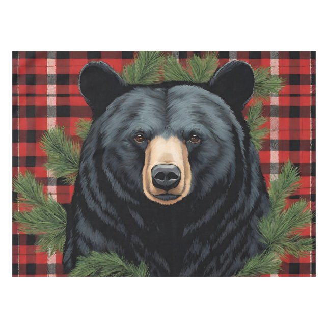 Majestic Northern Black Bear Tablecloth (Front (Horizontal))