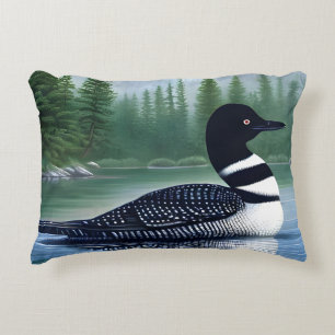 Majestic Northern Wilderness Loon  Accent Pillow