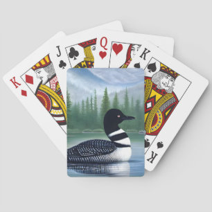 Majestic Northern Wilderness Loon  Playing Cards