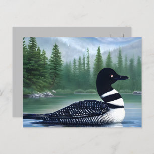 Majestic Northern Wilderness Loon  Postcard