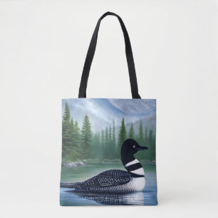 Majestic Northern Wilderness Loon  Tote Bag