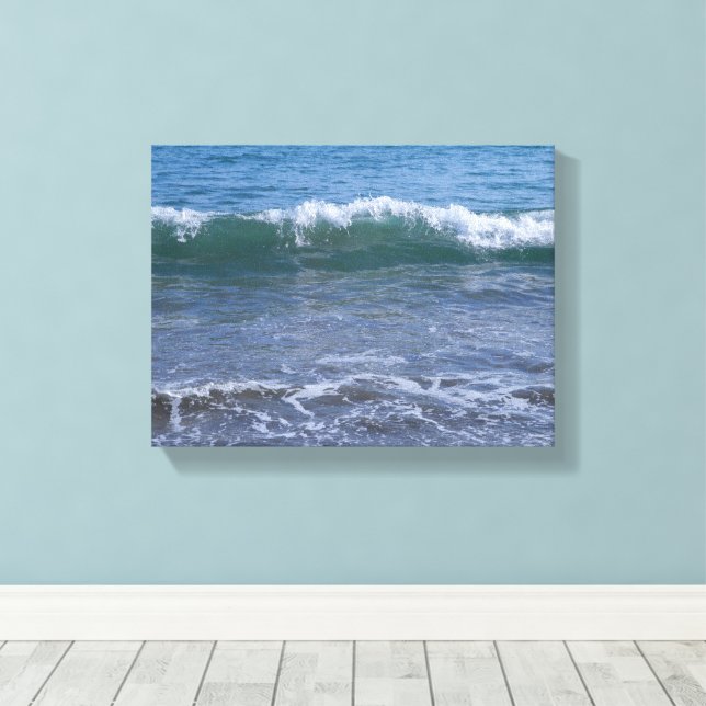 Majestic Ocean Wave Crash – Coastal Wall Art Print (Insitu(Wood Floor))
