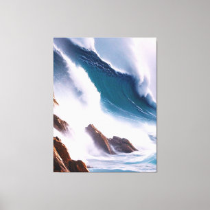 Majestic Ocean Waves Painting Canvas Print