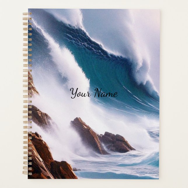 Majestic Ocean Waves Painting Planner (Front)