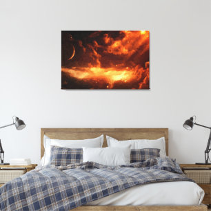 Majestic Orange Space Oil Painting Print