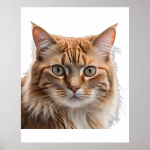Majestic Orange Tabby Cat Portrait Poster