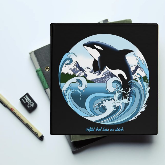 Majestic Orca Killer Whale Blue Waves Ocean Binder (Creator Uploaded)