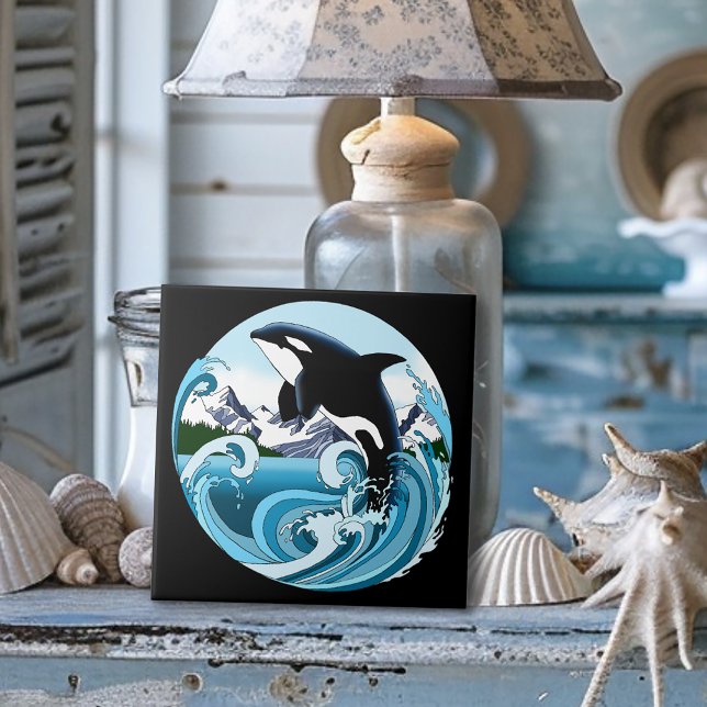 Majestic Orca Killer Whale Blue Waves Ocean Tile (Creator Uploaded)