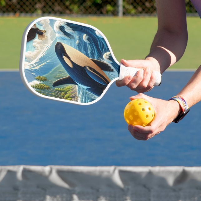 Majestic Orca Leaping Pickleball Paddle (Insitu)