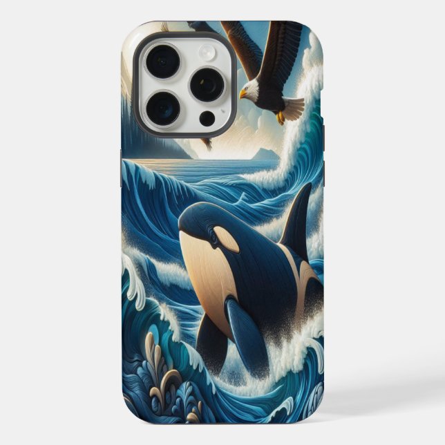 Majestic Orca: Ocean Symphony iPhone Case (Back)