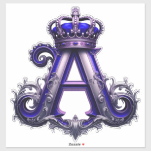 Majestic Ornate Letter A with Crown