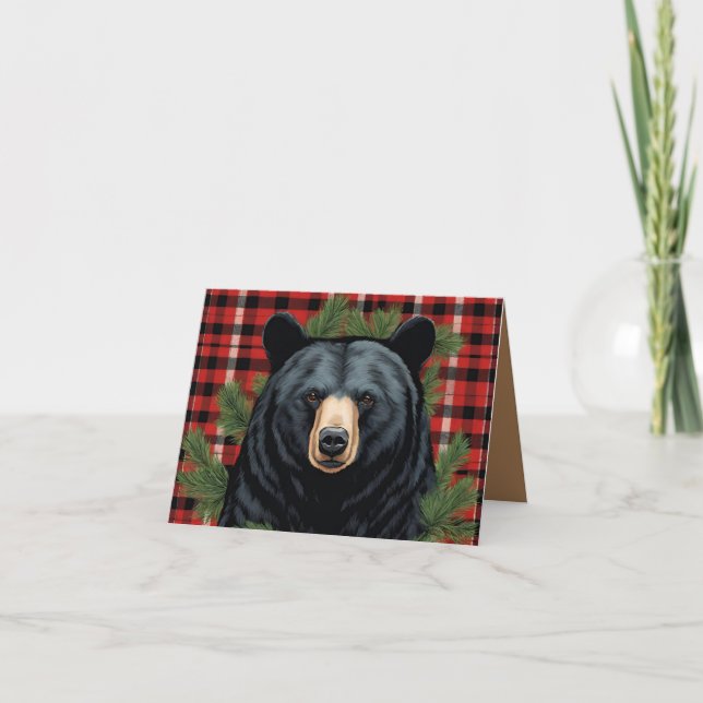 Majestic Ours noir du Nord plié Carte de remerciem (Devant)
