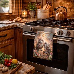 Majestic Owl Design Kitchen Towel