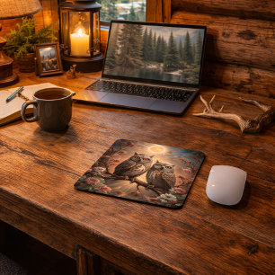 Majestic Owl Design Mouse Pad