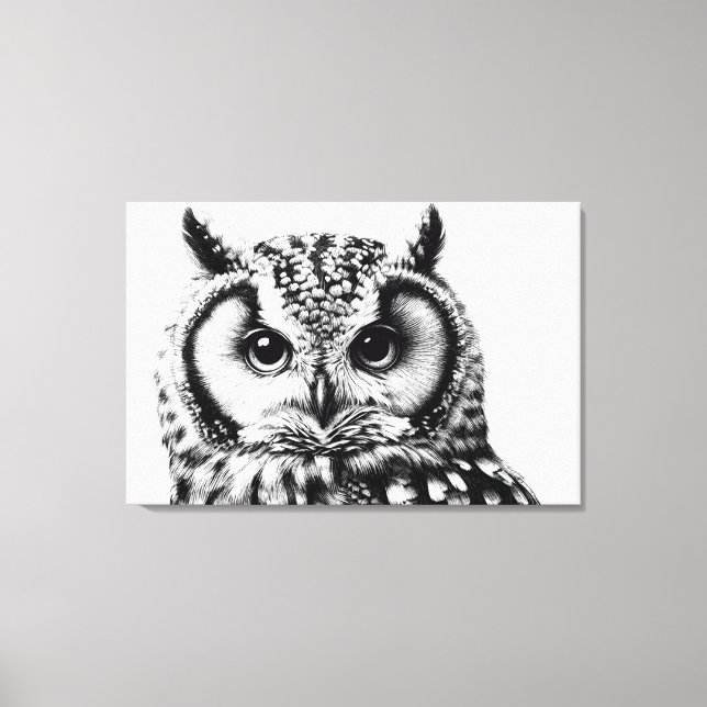 Majestic Owl Portrait 36x24" Large Canvas (Front)