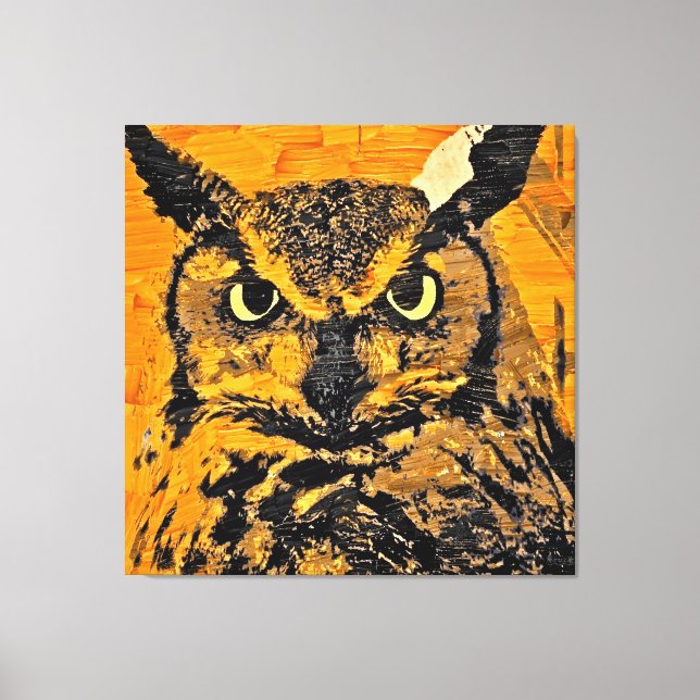 Majestic Owl Portrait Canvas Print (Front)