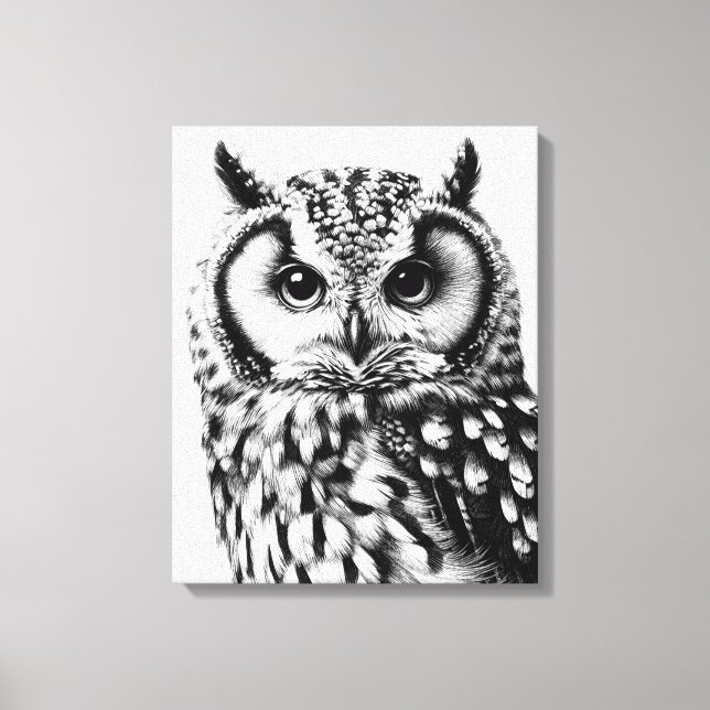 Majestic Owl Portrait Custom Size on Canvas  Print (Front)