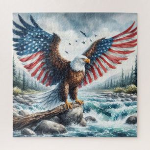 Majestic Patriotic Eagle Jigsaw Puzzle