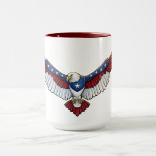 Majestic Patriotic Flying Bald Eagle – American Mug