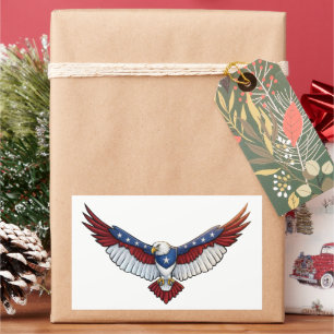 Majestic Patriotic Flying Bald Eagle – American Sticker